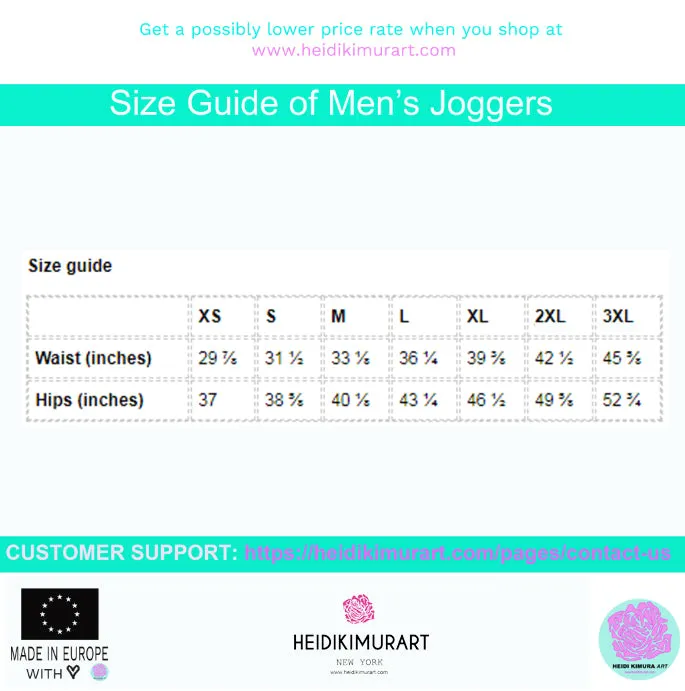 Black White Striped Men's Joggers, Diagonal Stripes Modern Minimalist Sweatpants-Made in EU
