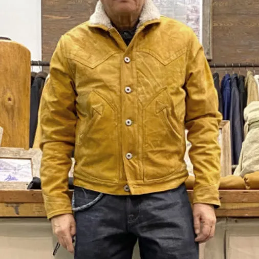 BZEN M.3139L WYOMING-CS REGULAR FIT AMERICAN OUTDOORS INSPIRED SHERPA LINED VEGGIE DYED CANVAS JACKET-12OZ-E0 SIENNA