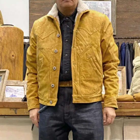 BZEN M.3139L WYOMING-CS REGULAR FIT AMERICAN OUTDOORS INSPIRED SHERPA LINED VEGGIE DYED CANVAS JACKET-12OZ-E0 SIENNA