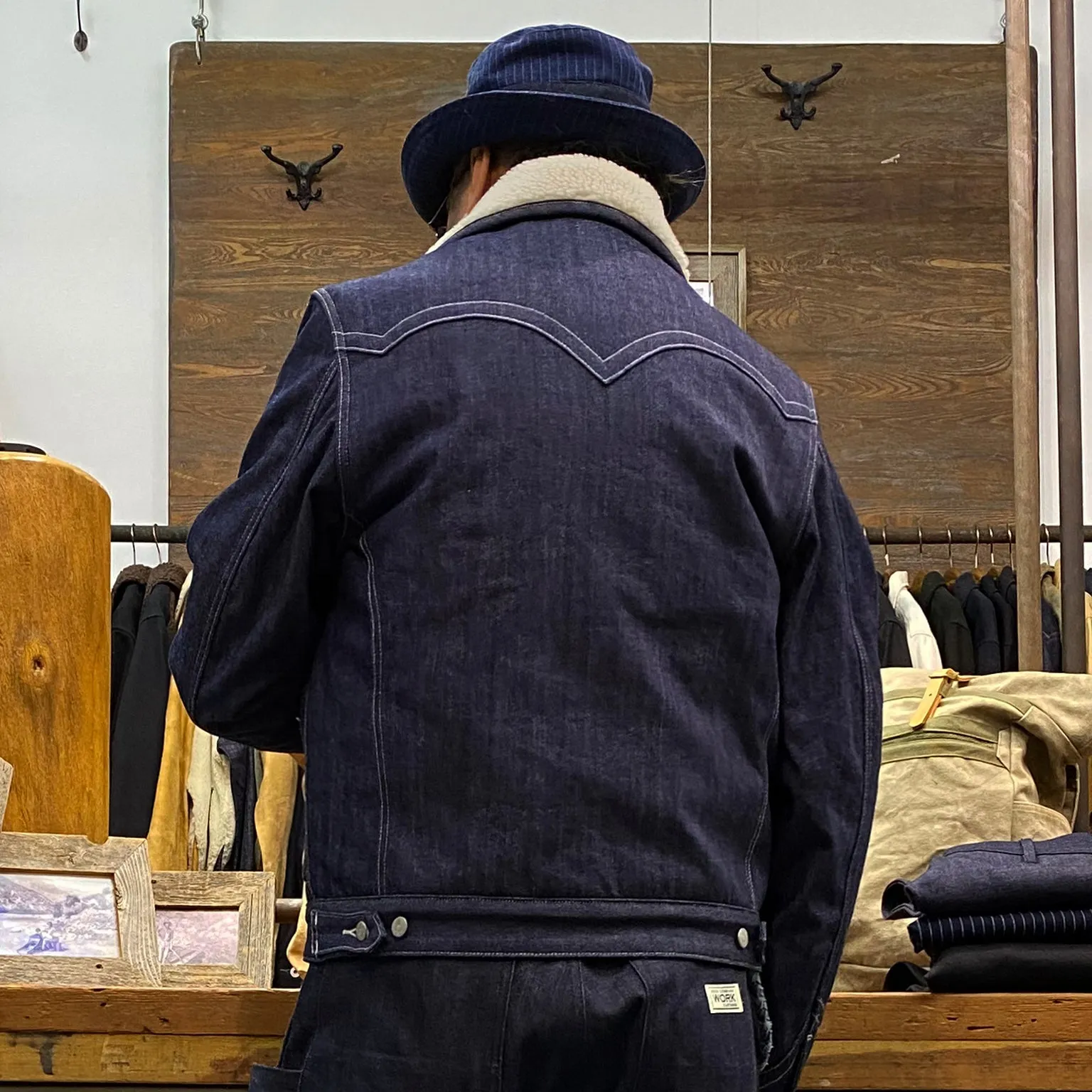 BZEN M.3139L WYOMING-R18 REGULAR FIT AMERICAN OUTDOORS INSPIRED SHERPA LINED DENIM JACKET-12OZ-HRH INDIGO