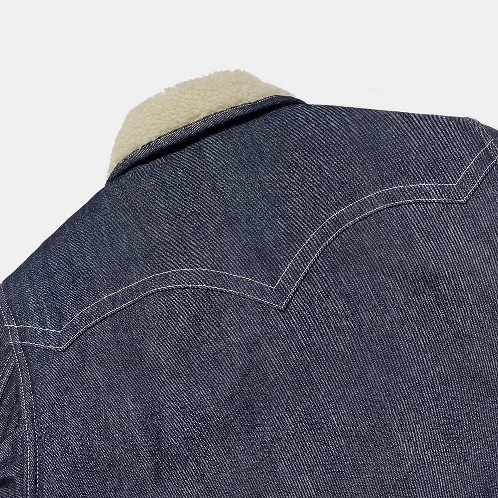 BZEN M.3139L WYOMING-R18 REGULAR FIT AMERICAN OUTDOORS INSPIRED SHERPA LINED DENIM JACKET-12OZ-HRH INDIGO
