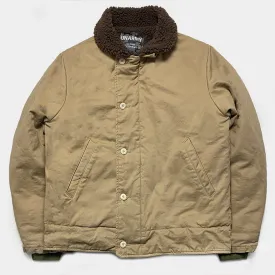 BZEN M.3260 N1R-T REGULAR FIT TWILL N1 DECK JACKET SHERPA LINED-8OZ-E0 TAN