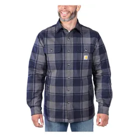Carhartt Men's Relaxed Fit Heavyweight Flannel Sherpa-Lined Shirt Jacket Navy 105939-412