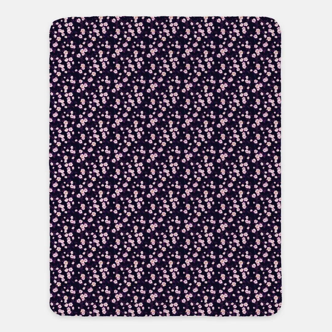 Cherry Blossom Minky Blanket 60" x 80"(SAND)