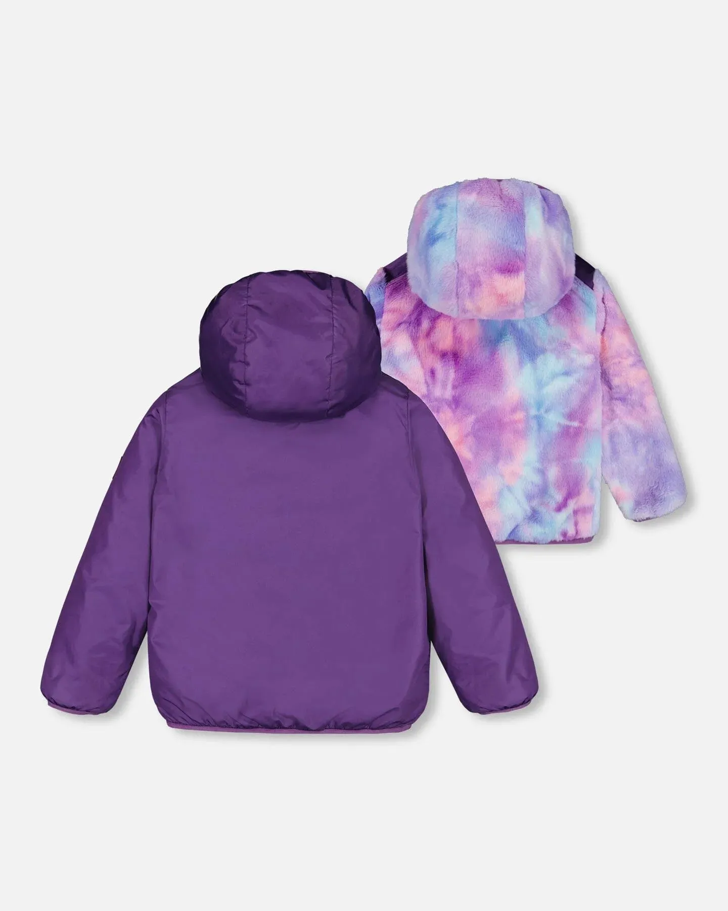 Deux par Deux Reversible Sherpa and Nylon Jacket - Patrician Purple / Grape