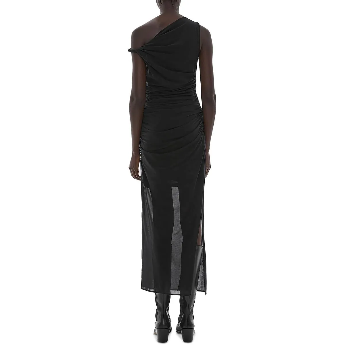 Helmut Lang Womens Ruched Twist Midi Dress