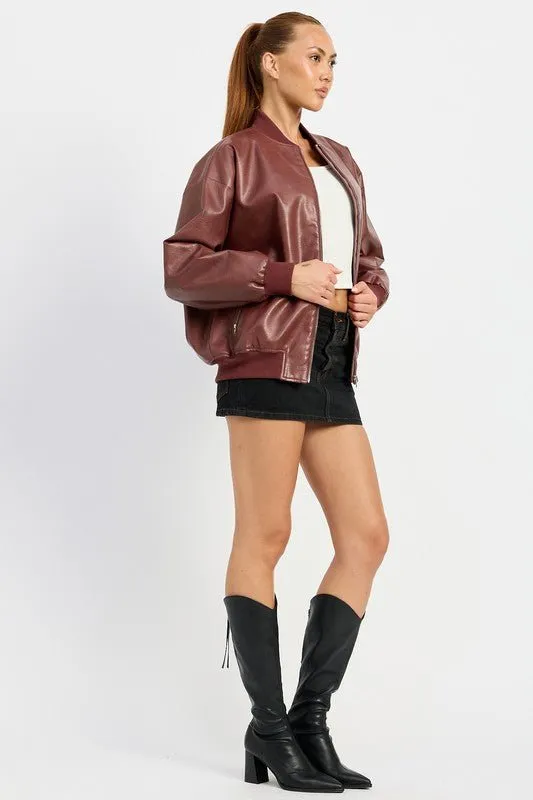 Leather Bomber Jacket