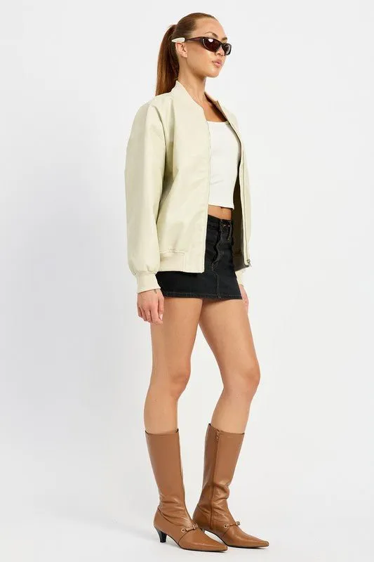 Leather Bomber Jacket