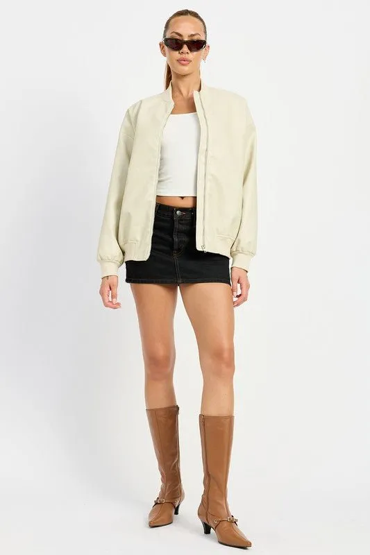 Leather Bomber Jacket