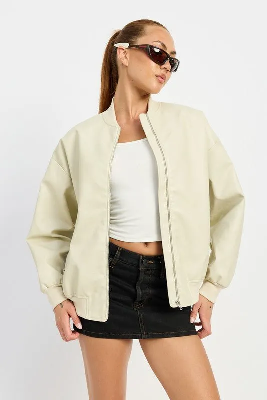 Leather Bomber Jacket