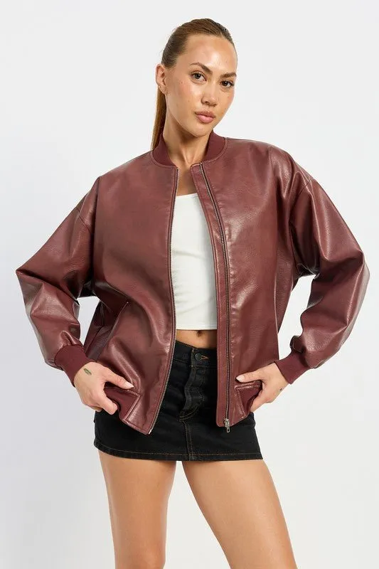 Leather Bomber Jacket