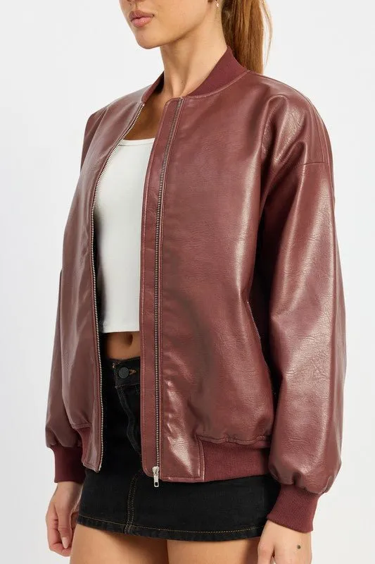 Leather Bomber Jacket