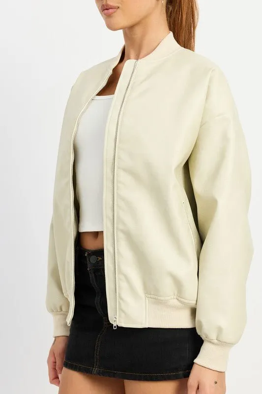 Leather Bomber Jacket