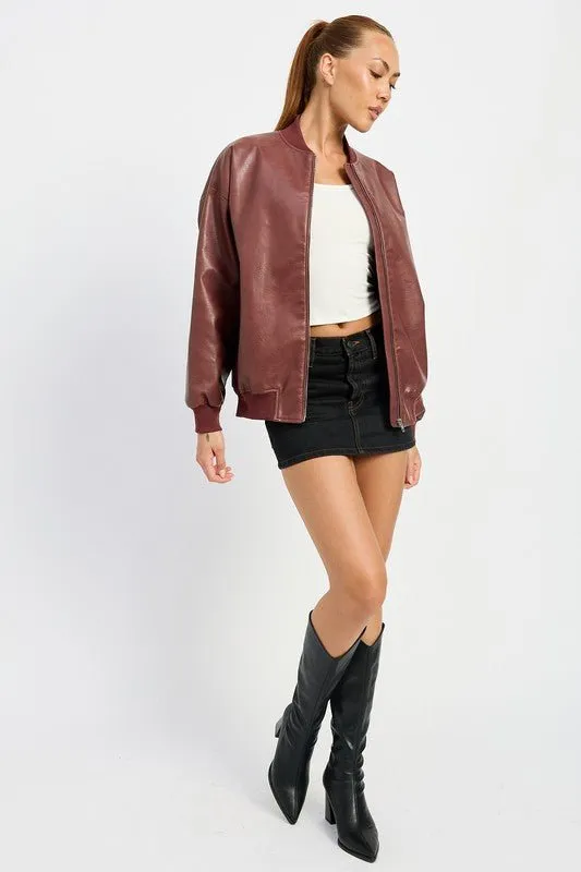 Leather Bomber Jacket