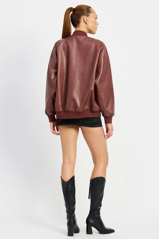 Leather Bomber Jacket
