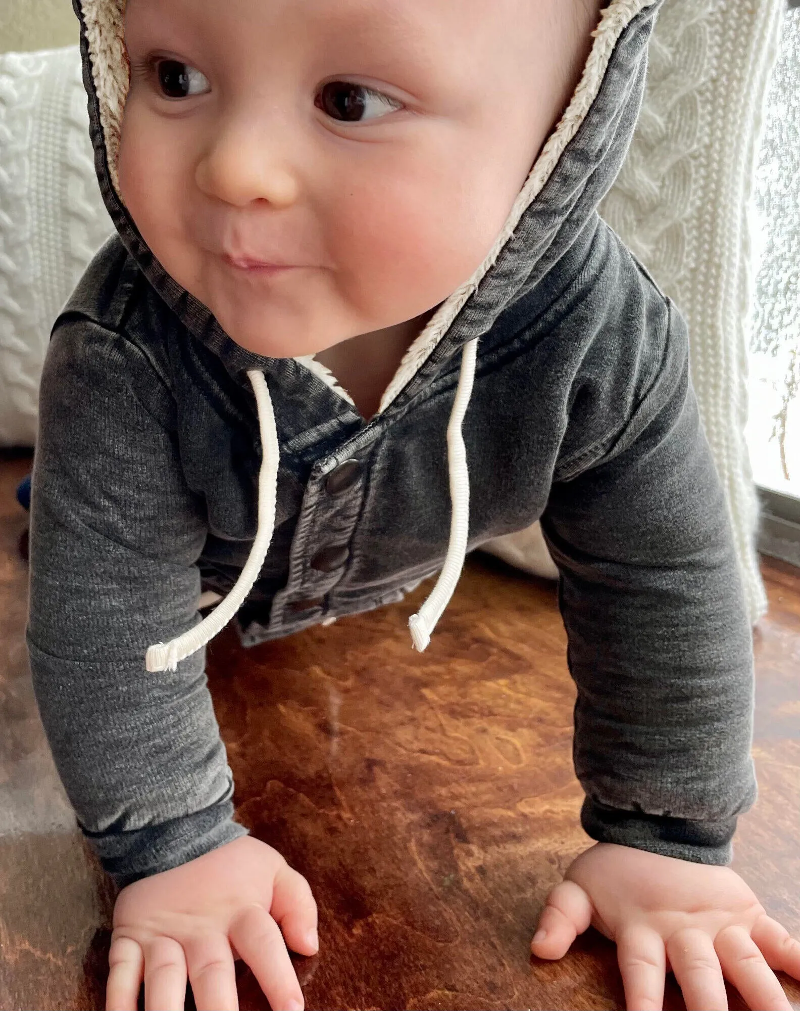 L'oved Baby - Faux Denim Jacket & Jogger Set in Black