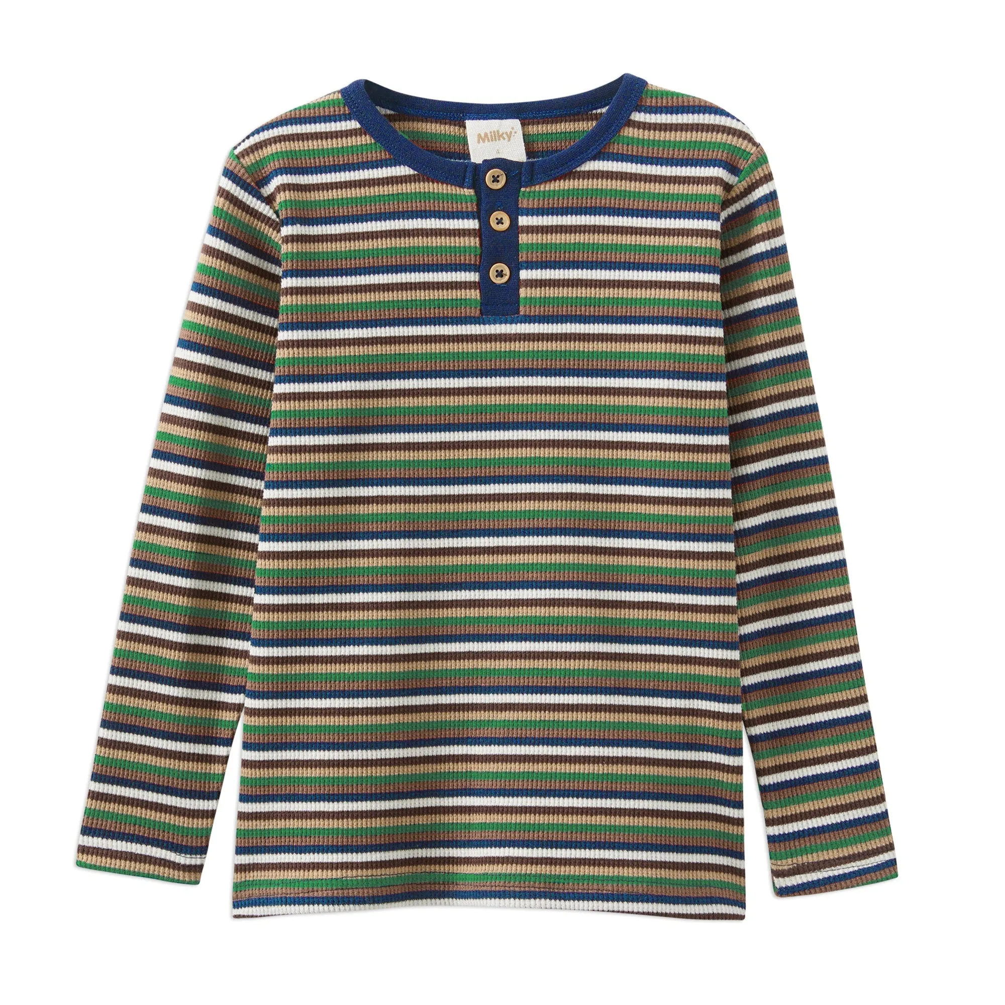 Milky Waffle Stripe Henley