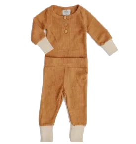 Orcas Lucille - Waffle Set in Caramel (Size 0-6mo)