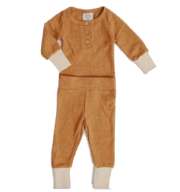 Orcas Lucille - Waffle Set in Caramel (Size 0-6mo)