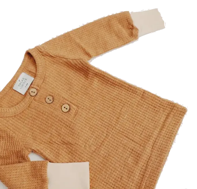Orcas Lucille - Waffle Set in Caramel (Size 0-6mo)