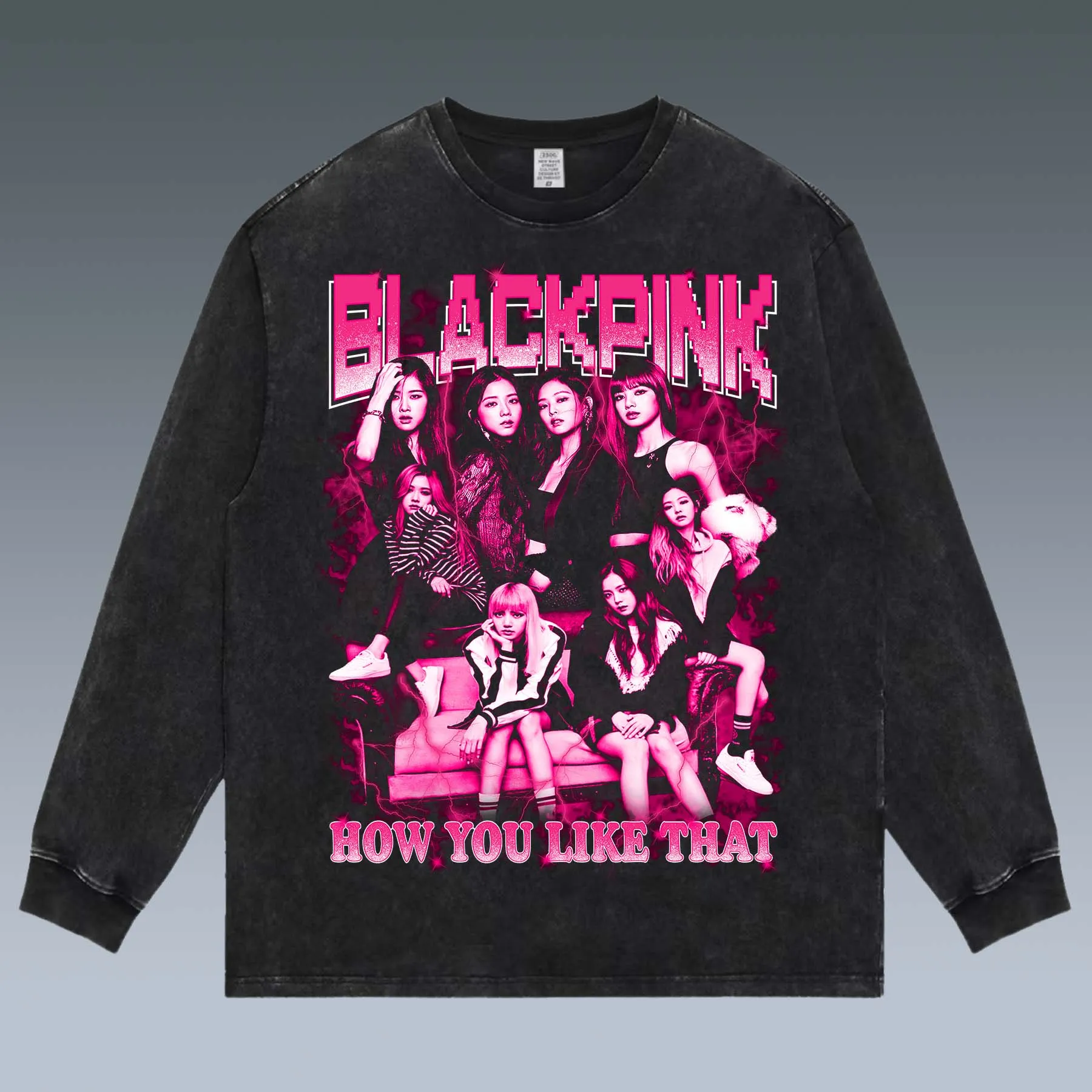 VINTAGE LONG SLEEVE TEE | BLACK PINK