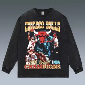 VINTAGE LONG SLEEVE TEE | MICHAEL JORDAN& CHICAGO BULLS