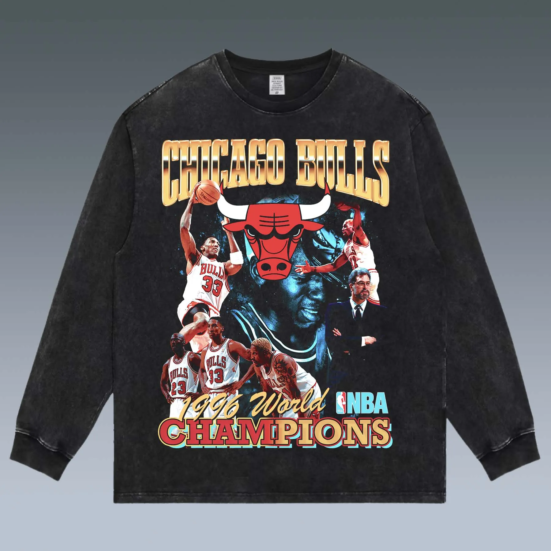 VINTAGE LONG SLEEVE TEE | MICHAEL JORDAN& CHICAGO BULLS